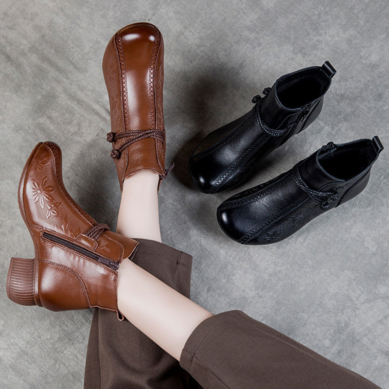 Handgemachte Lederstiefeletten mit warmem Innenfutter R&B R&B