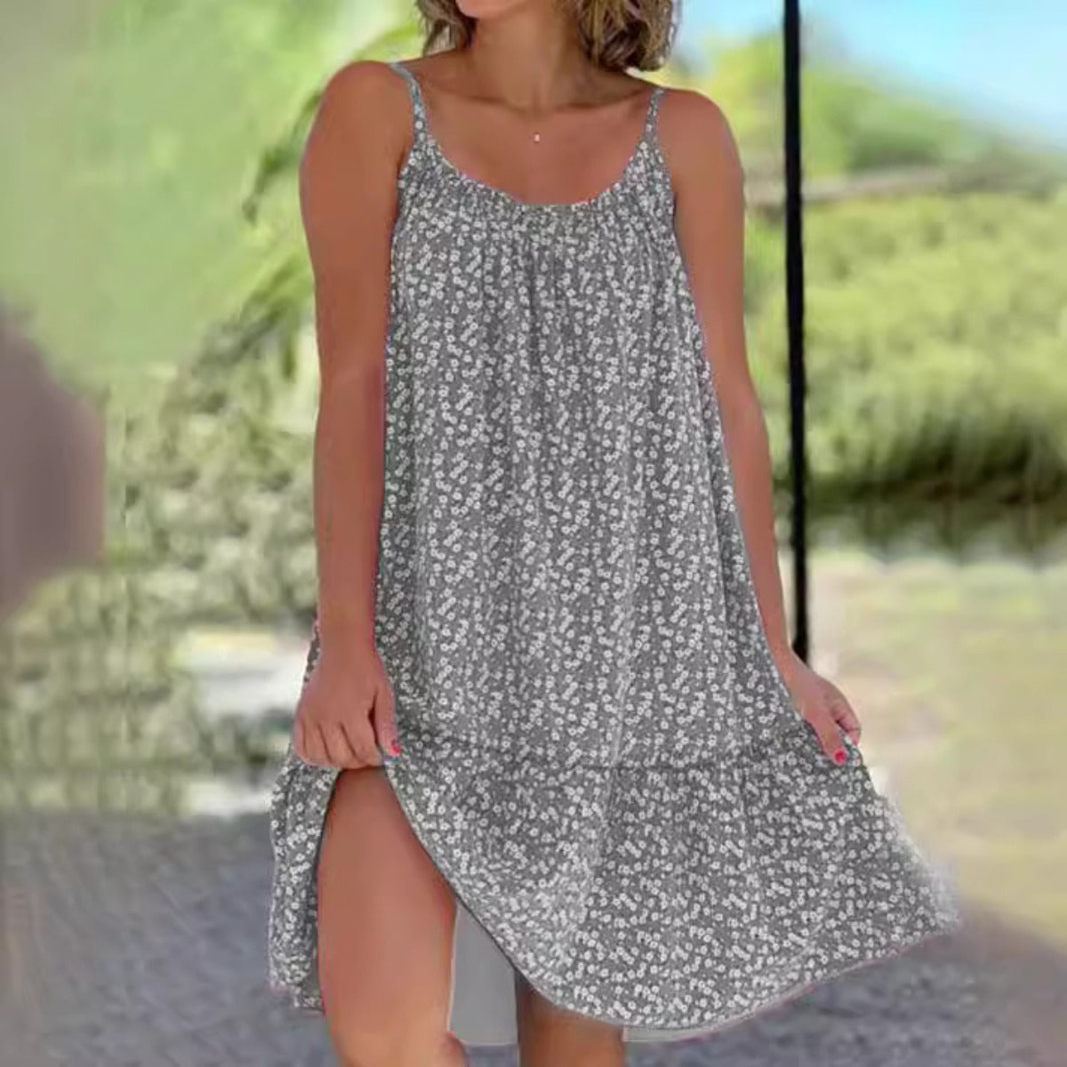 R&B | Großes Pendel floral Hosenträger Weste Kleid