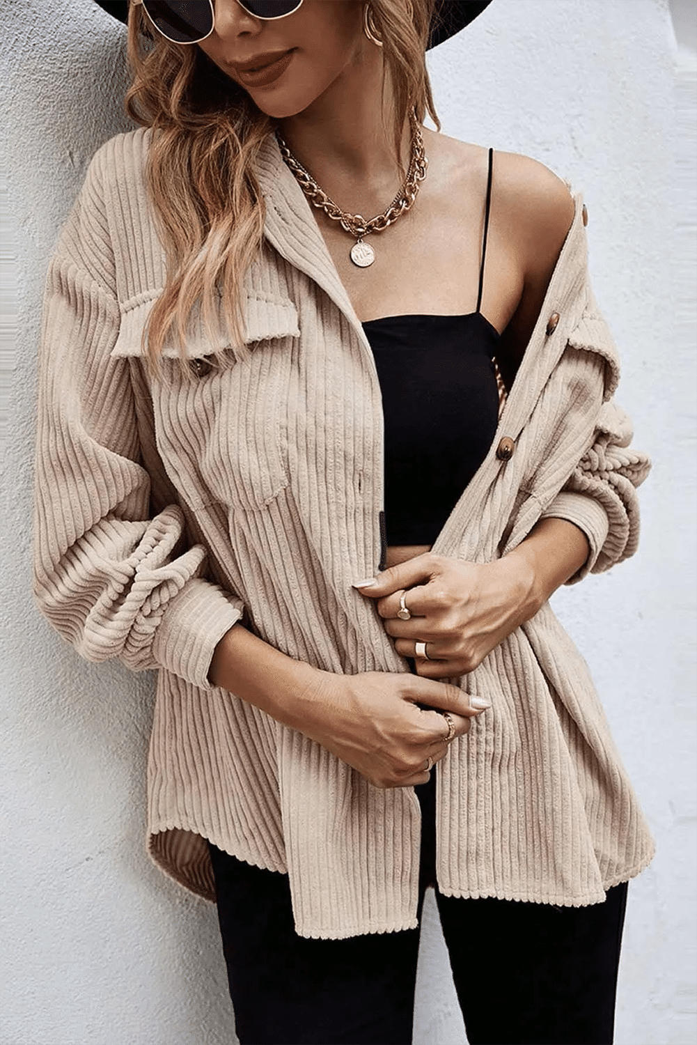 R&B | Rippierte Hemdjacke Baumwollmischung Komfortabel und Elegant