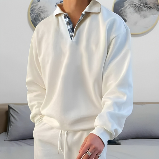 R&B | Lässiger Polo Pullover Sweatshirt