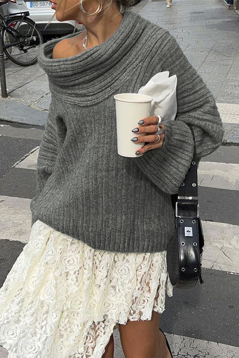 R&B | chunkiger, gestrickter Wintersweatshirt