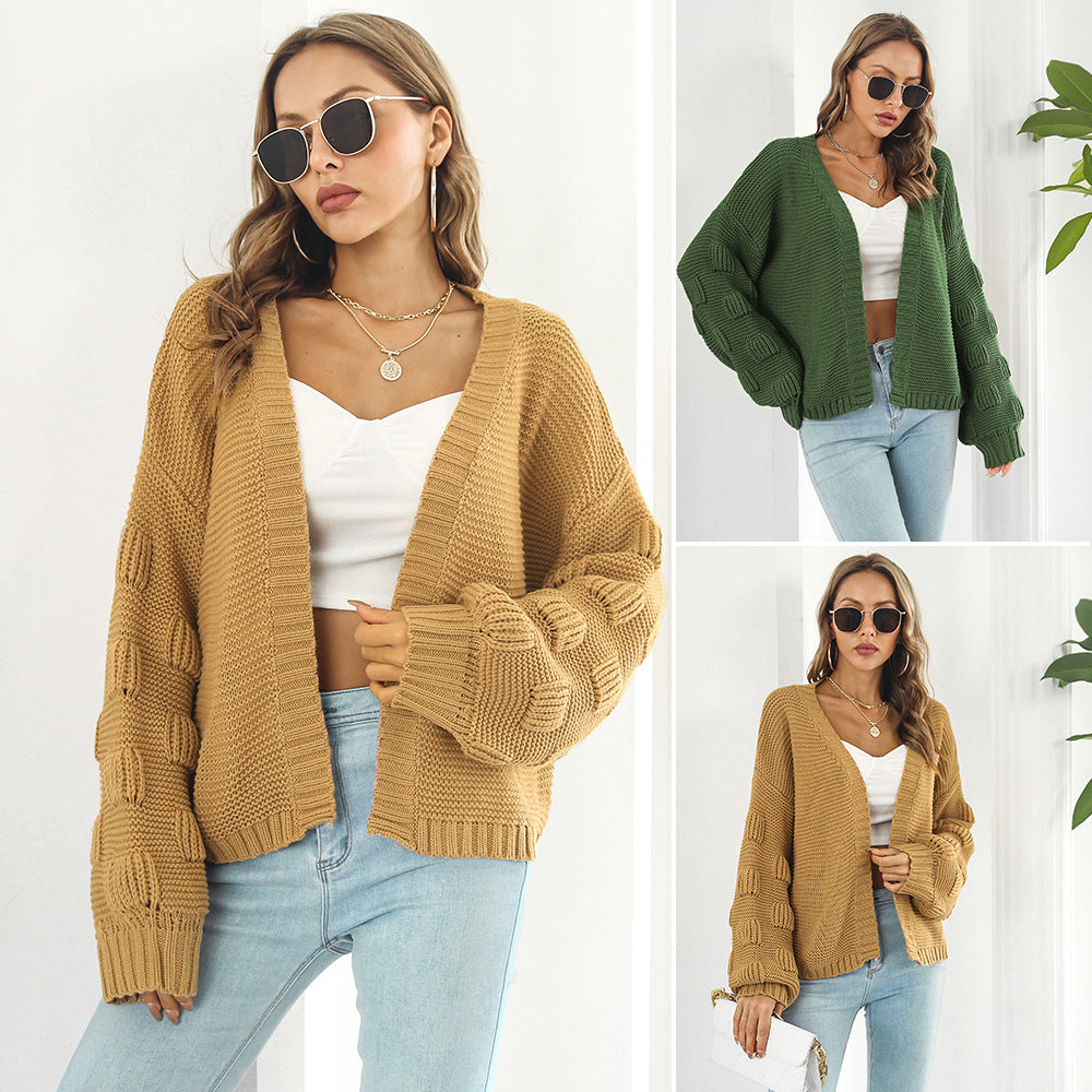 R&B | Schicke & gemütliche Strickjacke mit Puffärmeln