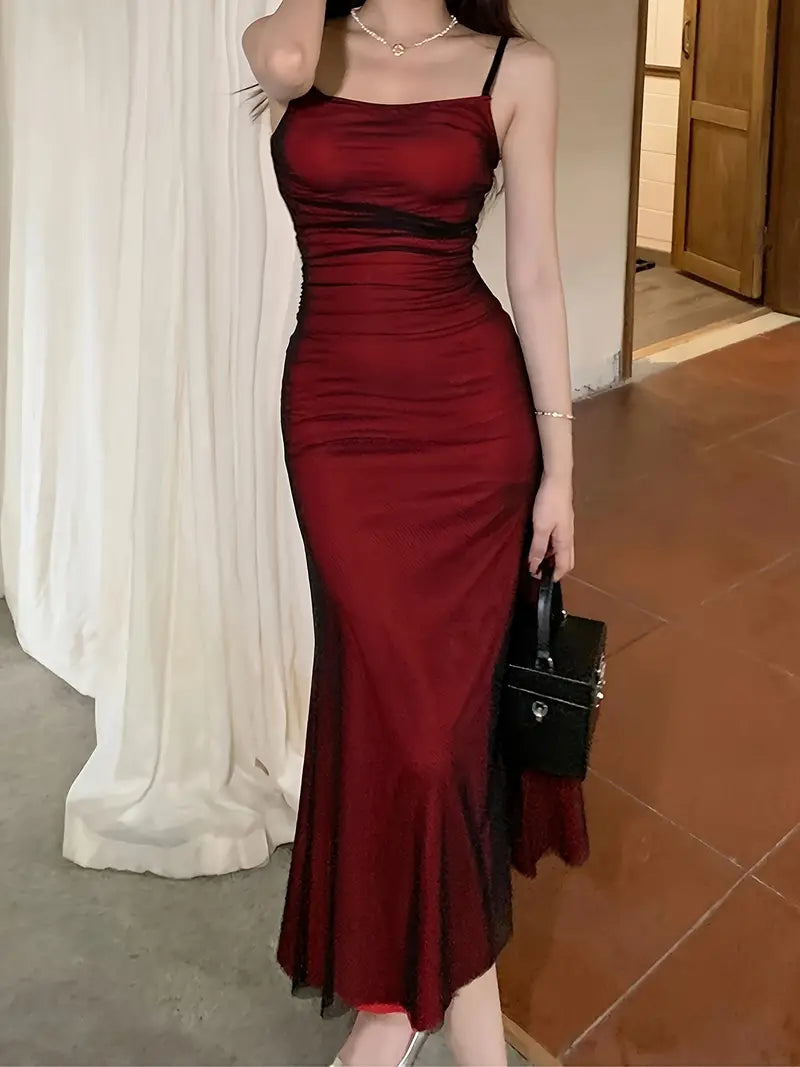 R&B | Midi Kleid Glamour Stil Ohne Ärmel
