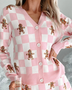 R&B | Weihnachts-Punktmuster Strickpullover Kurzrock Anzug