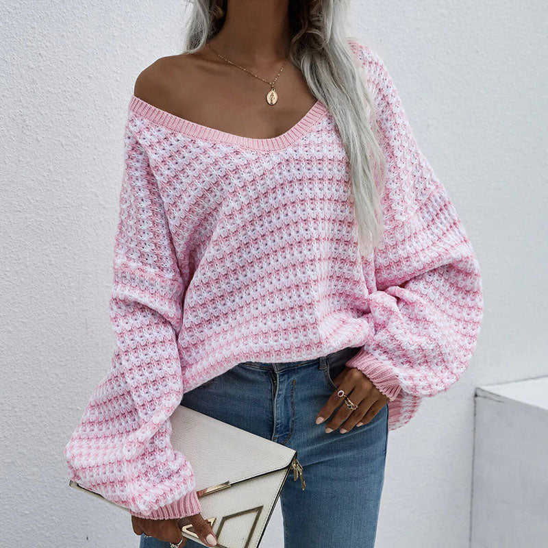 R&B | Gestreifter Strickpullover Für Modische Looks