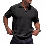 R&B | Hohles POLO-Shirt mit V-Ausschnitt