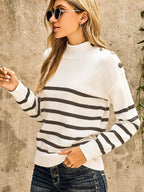 R&B | Gestreifter Rollkragenpullover