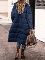 R&B | Lange Elegante Gesteppte Damen Winterjacke Mit Futter Aus Fleece