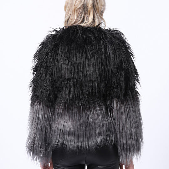 Damen Extravaganter Kunstpelzbollerjacke mit hochgeschlossenem Kragen R&B