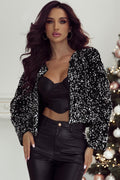 Paillettenbesetzte Jacke Mit Offener Vorderseite