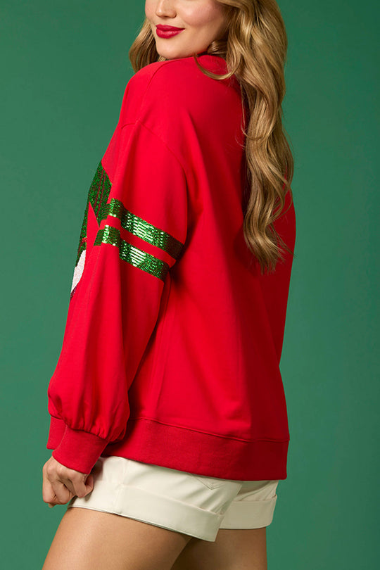 R&B | Weihnachts-Pailletten-Rundhals-Lässiger Sweatshirt