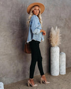 R&B | Vielseitiger Gewaschener Denim Mantel