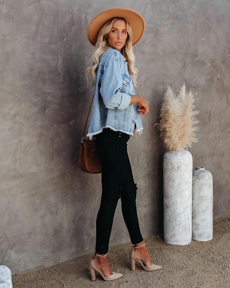 R&B | Vielseitiger Gewaschener Denim Mantel