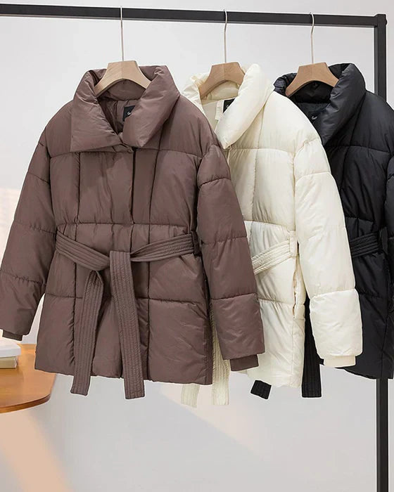 R&B | Wattierte Jacke mit Revers In Schlichter Farbe