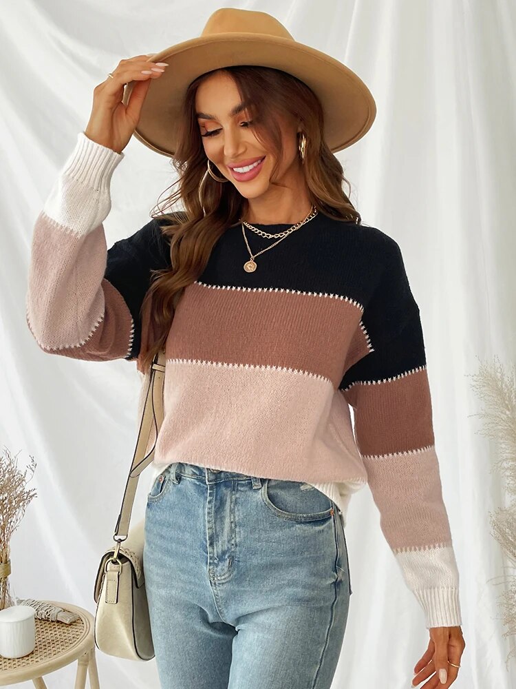 R&B | Gestreifter Strickpullover