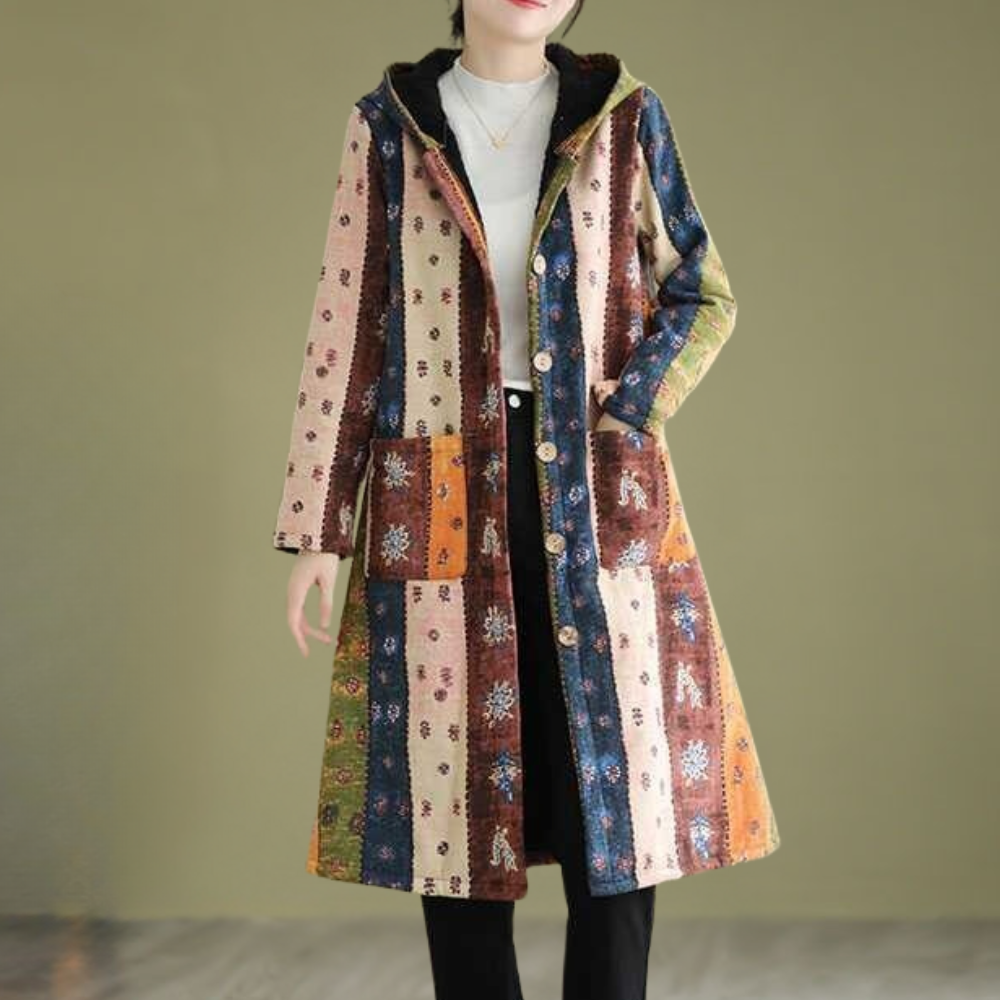 R&B | Herbstjacke mit Kapuze in mittellanger Länge für Damen