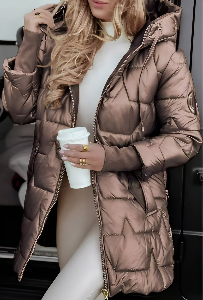 R&B | Eleganter Daunenmantel mit Kapuze für Damen