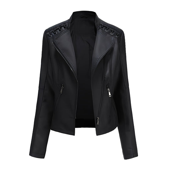 R&B | Stilvolle, slim kurze Lederjacke für Damen