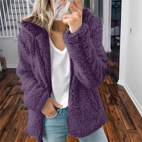 R&B | Lässige Teddy-Fleece-Hoodie-Jacke für Frauen