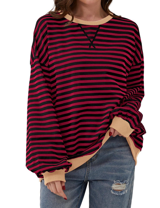 R&B | Eleganter, lockerer Damenpullover mit Streifen