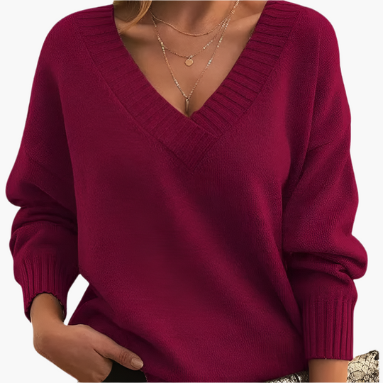 R&B | V-Neck Pullover - Elegante Strickpullover Im Oversize-Stil für Alltag & Büro