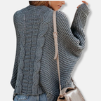 R&B | Woll Übergroßer Cardigan Gerippter Offener Fronttaschen Cardigan
