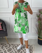 R&B | Lässiges Longtop mit Farbenfrohem Blumenprint