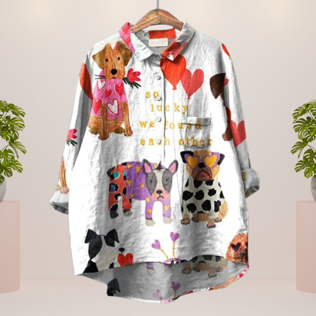 R&B | Exklusives Damenhemd mit Kunstdruck