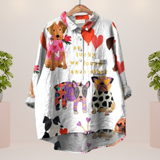 R&B | Exklusives Damenhemd mit Kunstdruck