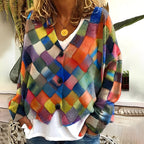 R&B | Gemütlicher, weicher Damenpullover mit Muster