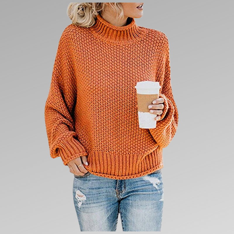 R&B | Chunky Strickpullover mit Hohem Kragen Acryl Warm und Lässig