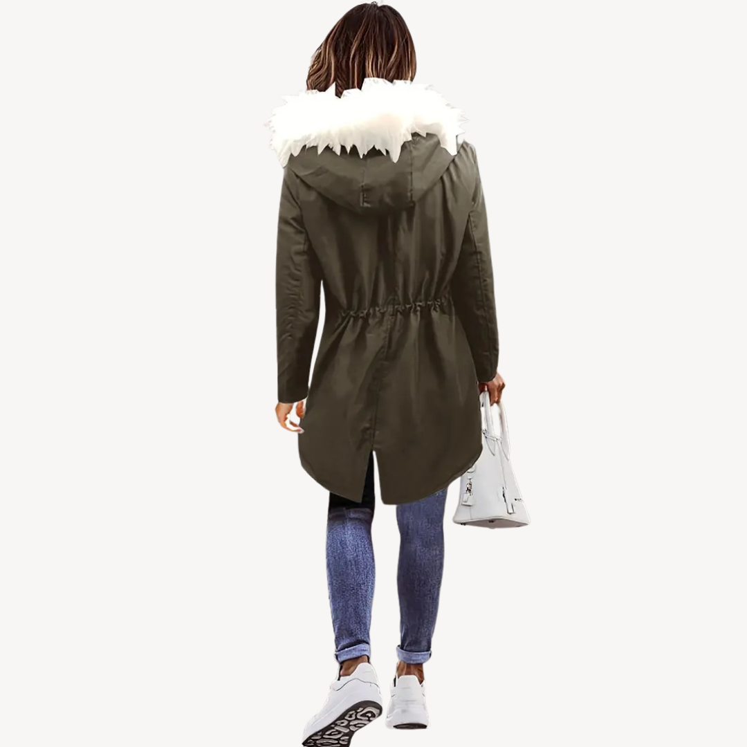 R&B | Damen Kunstpelz Kapuzen Parka Jacke