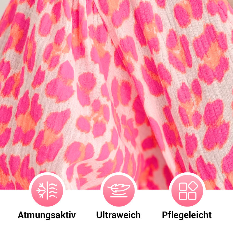 Damen Sommerkleid V-Ausschnitt Print