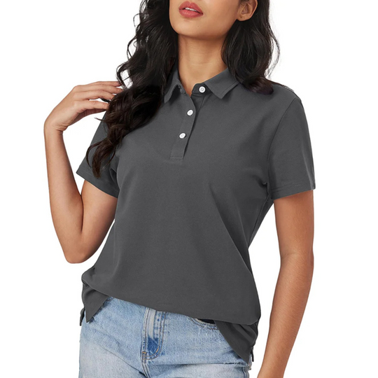 R&B | Blaue Seide Atmungsaktiv Leichtgewicht Damen Polo