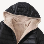 R&B | Damen Kunstpelz Futter Gesteppte Kapuzenjacke