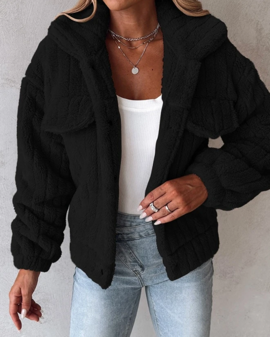 R&B | Kurz Geschnittene Warme Plüschjacke für Damen