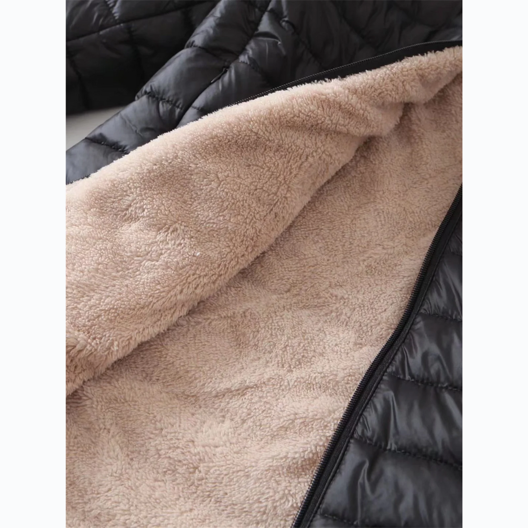 R&B | Luxuriöse Fleecegefütterte gepolsterte Jacke mit Kapuze für zusätzlichen Komfort Ideal für Herbst/Winter