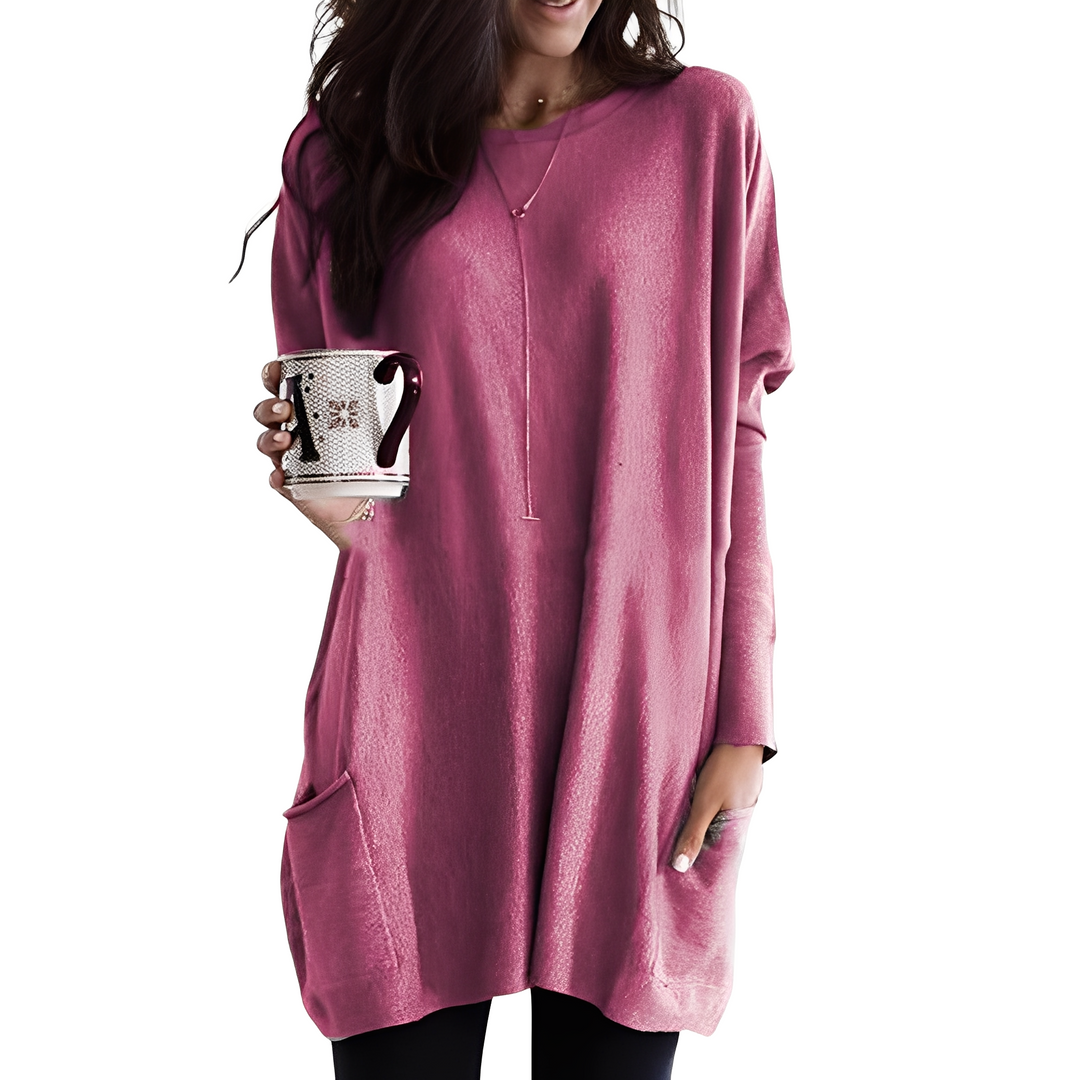 R&B | Bequemer Langer Damenpullover mit Taschen