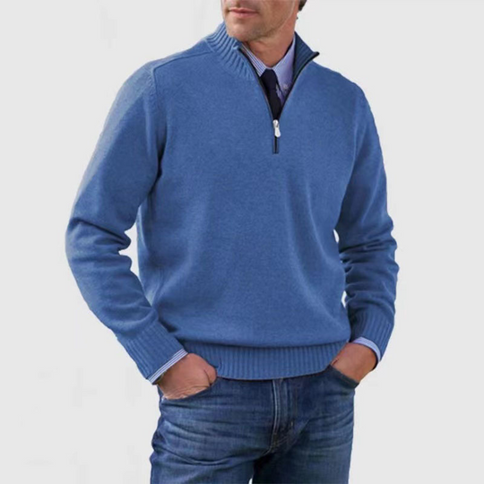 R&B | Herrenpullover Mit Halbem Reißverschluss