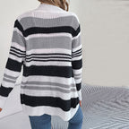 R&B | Gestreifte Strick-Strickjacke mit Modernem Look