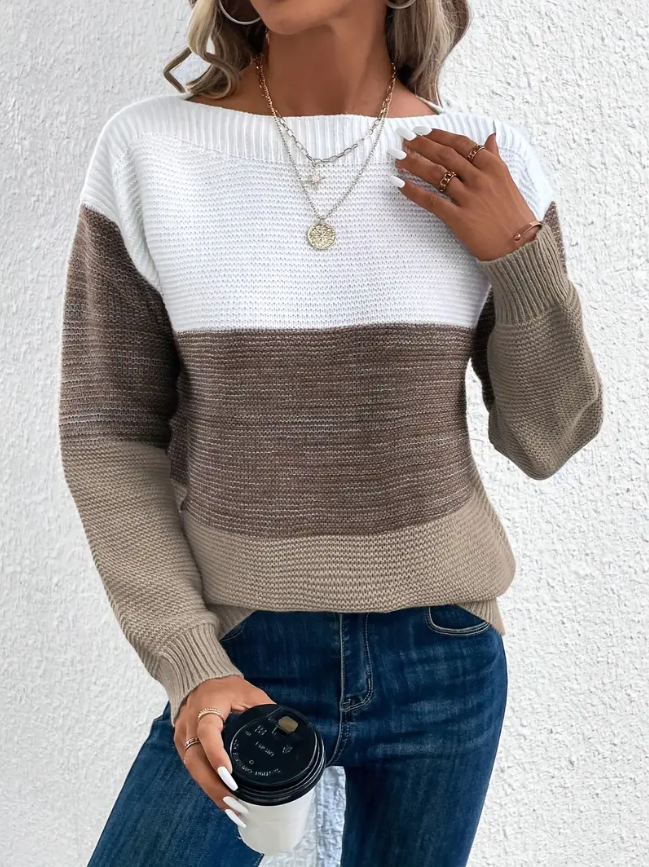 R&B | Eleganter Langarm Pullover mit Fallenden Schultern