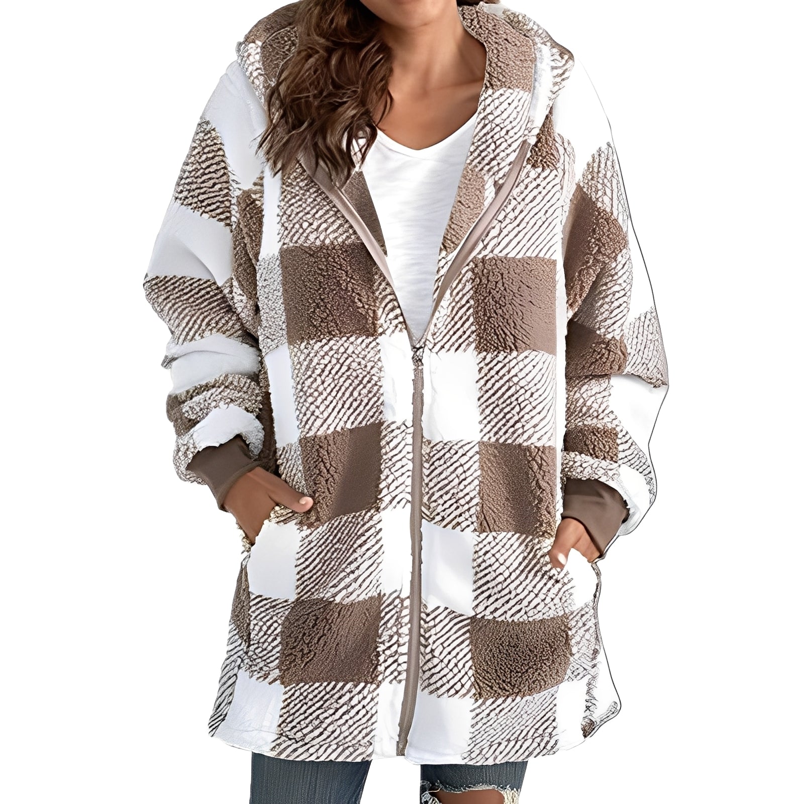 R&B | Stilvoller Damen-Hoodie mit Karomuster