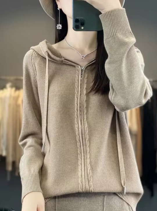 R&B | Strickjacke mit Kapuze