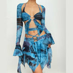 EB | 3-teiliges Set mit Langarm, Schmetterlingsweste und Minirock