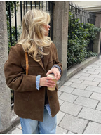 R&B | Übergroßer brauner Trenchcoat mit breitem Revers Ideal für Herbst/Winter