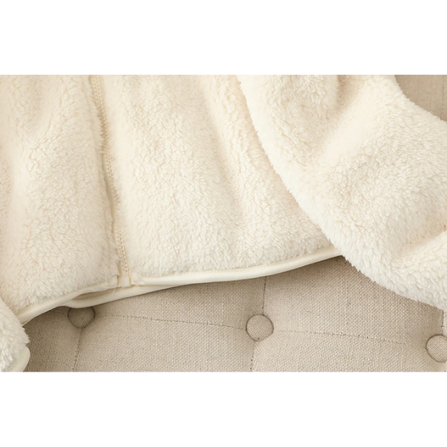 R&B | Weiche Sherpa Zip Up Hohe Kragenjacke, Fleeceweste