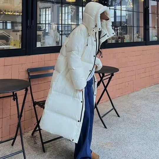 R&B | Lange Winter Puffer Daunen Jacke - Kapuze
