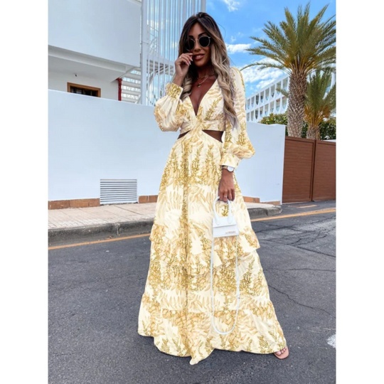 R&B | Cut Out Maxikleid mit Mutigem Design für Damen