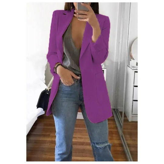 Doppelreihiger Blazer mit Druck, Damen Bürooutfit