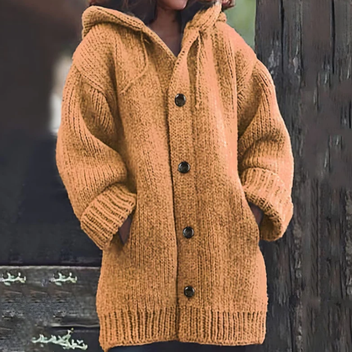 R&B | Gestrickte Damenjacke Mit Kapuze